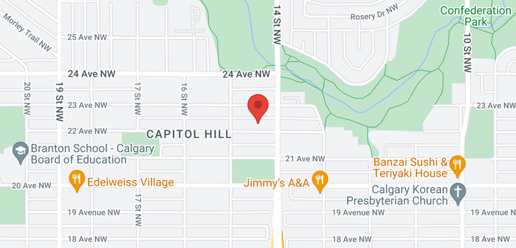 map of 1516 22 Avenue NW